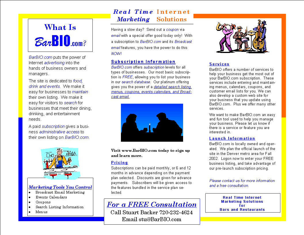 Marketing tools you control. Broadcast Email, menus, coupons, and calendars.