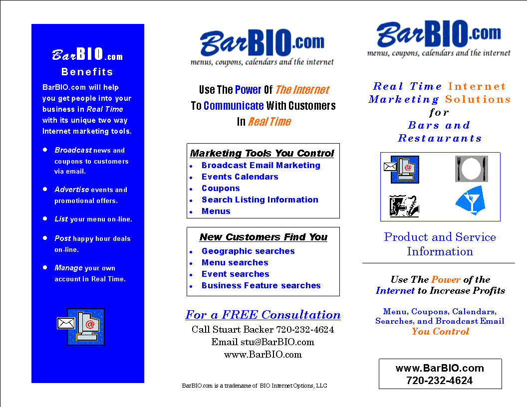 Real Time Internet Marketing Solutions for restaurants and bars.
